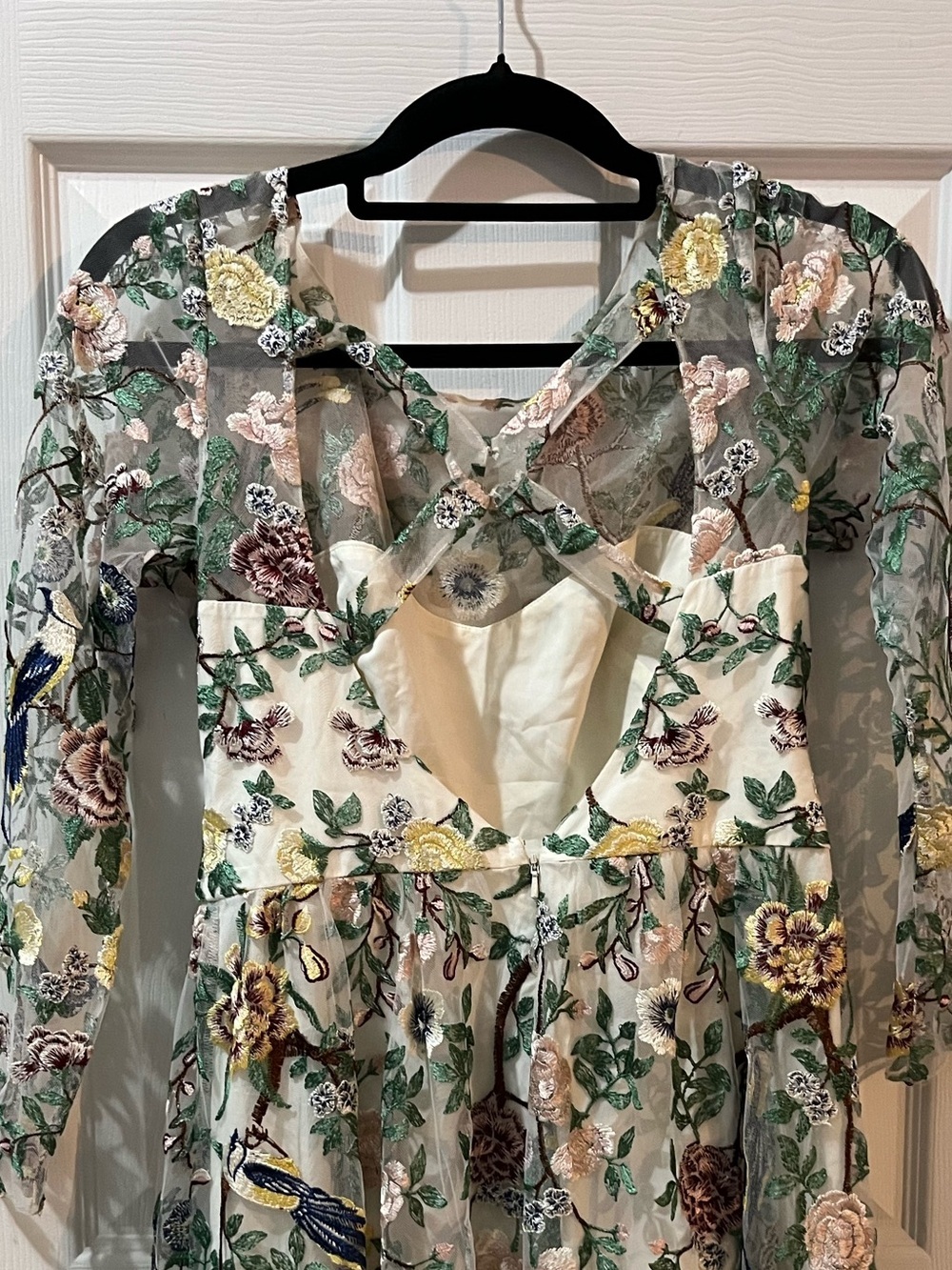 Marchesa Floral Embroidered Long Sleeve Maxi Dress botanical size 4 bride - Picture 13 of 13